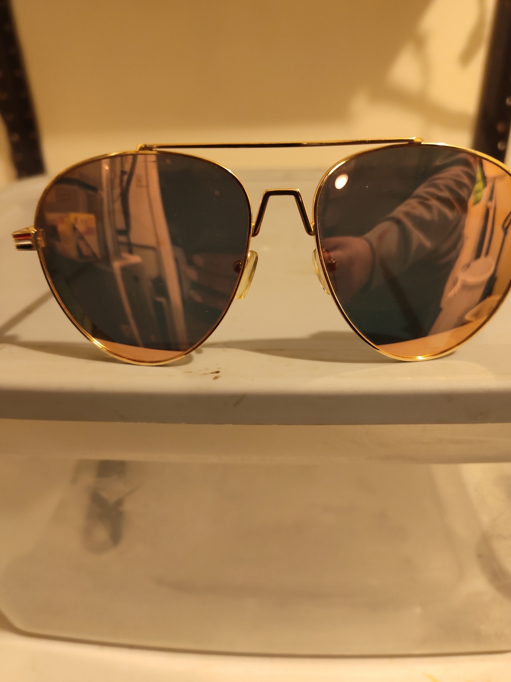 PRIVE The Goat Gold Aviator Women's Sunglasses with Dark Lenses